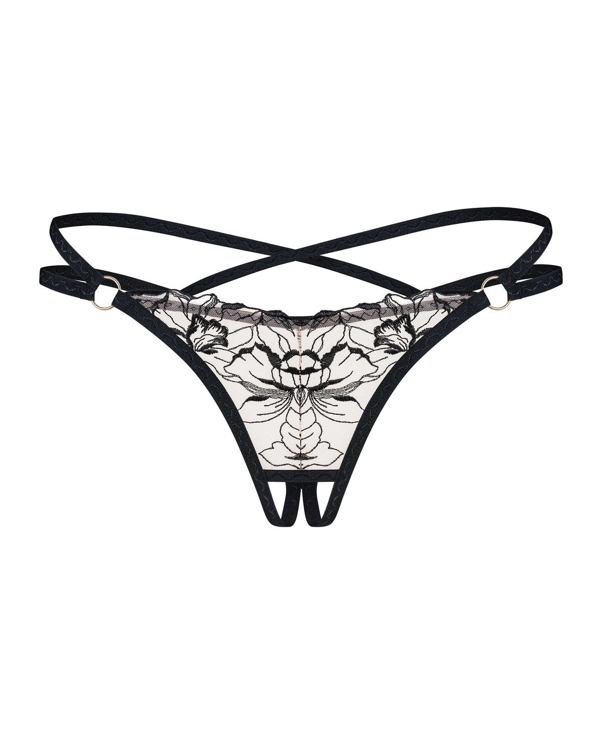 Vila blanes string ouvert – Noir – Obsessive – vue 4