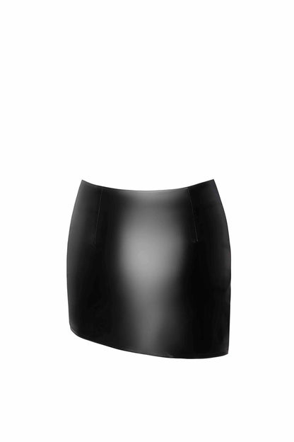 F305 Legacy Mini jupe wetlook – Noir Handmade – vue 5