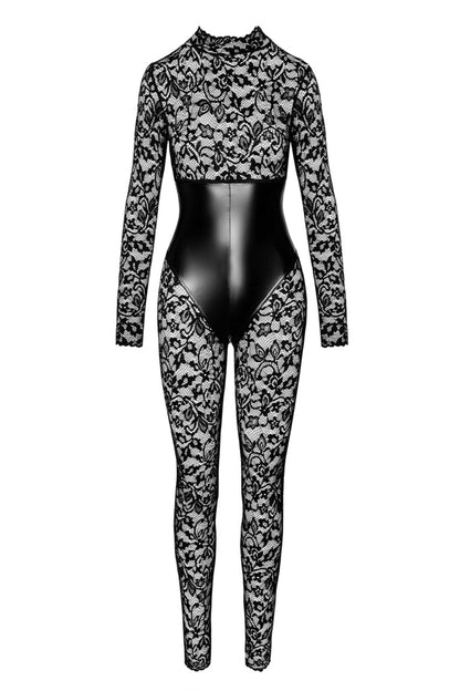 F299 Combinaison en dentelle Enigma avec corsage sous poitrine – Noir Handmade – vue 5