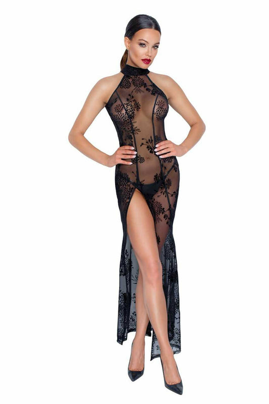 F239 Robe longue en tulle – Noir Handmade – vue 1