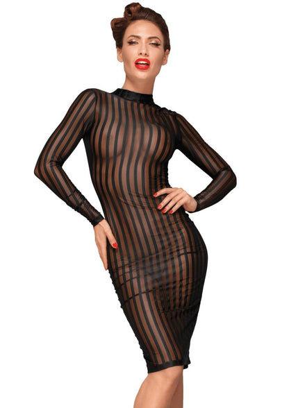 F182 Robe classique en tulle élastique – Noir Handmade – vue 1