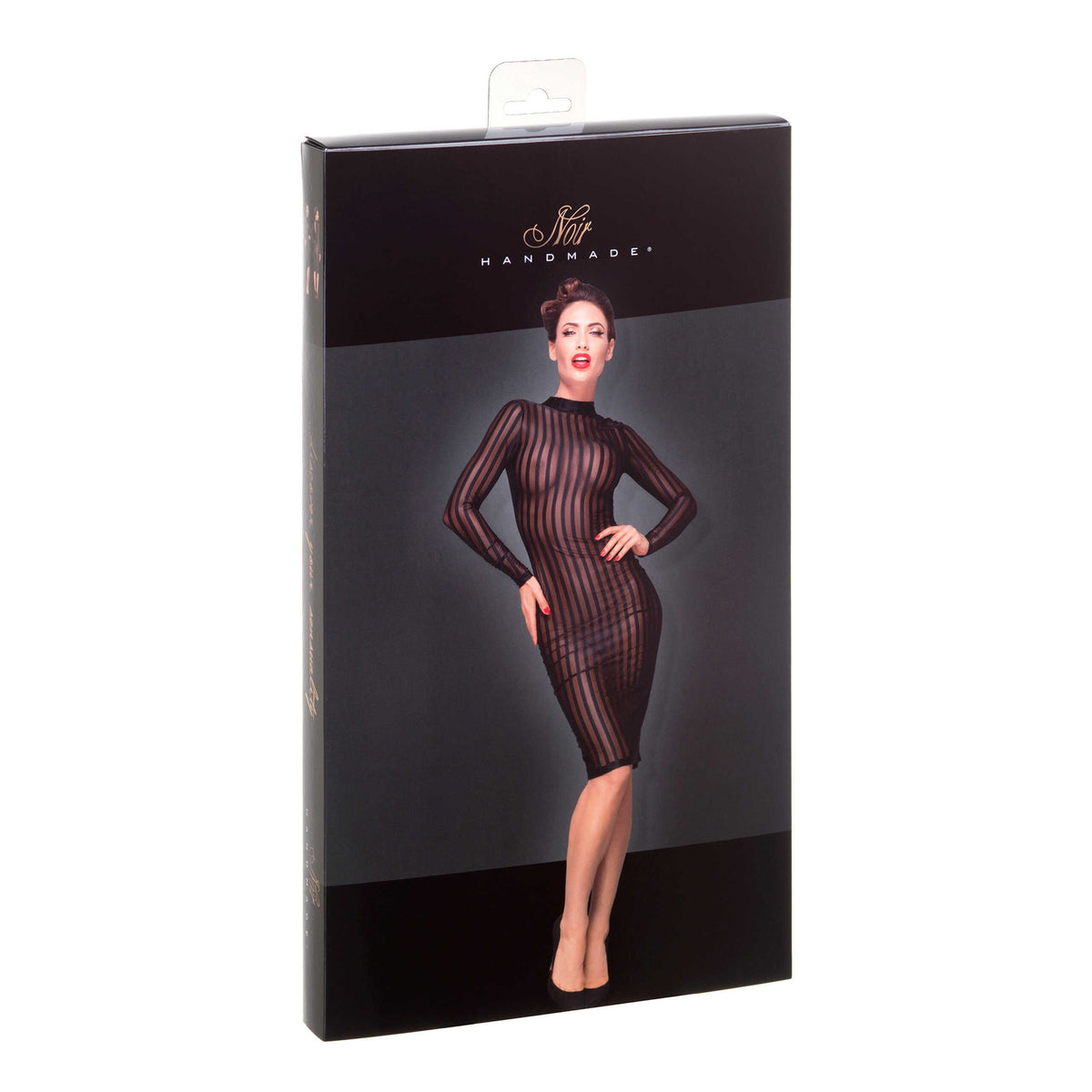 F182 Robe classique en tulle élastique – Noir Handmade – vue 3