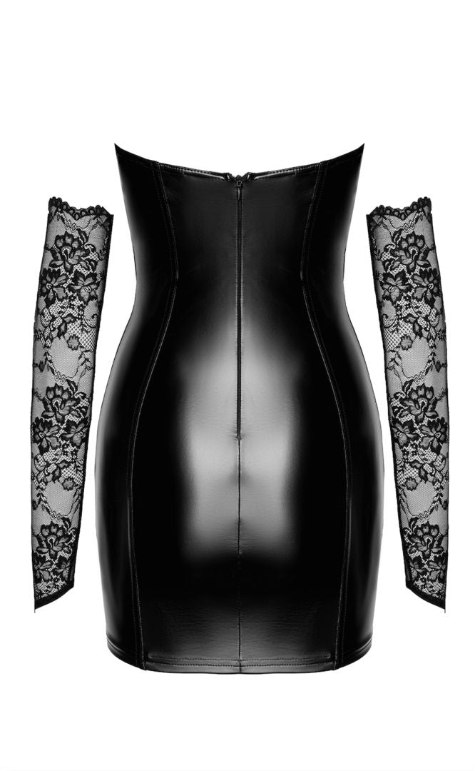 F340 Mini robe Harmonia – Noir Handmade – vue 2