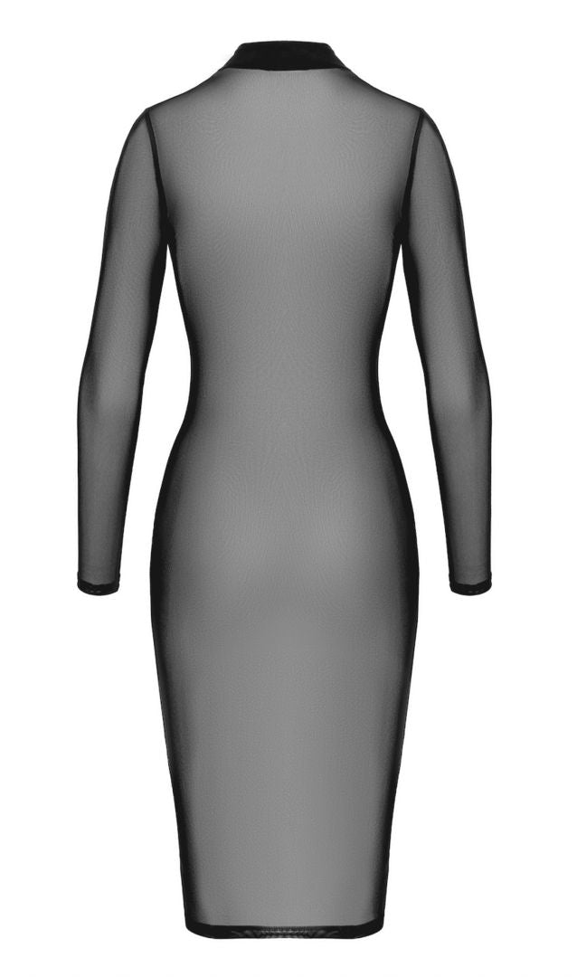 F347 Midi Robe Ecstasy – Noir Handmade – vue 7