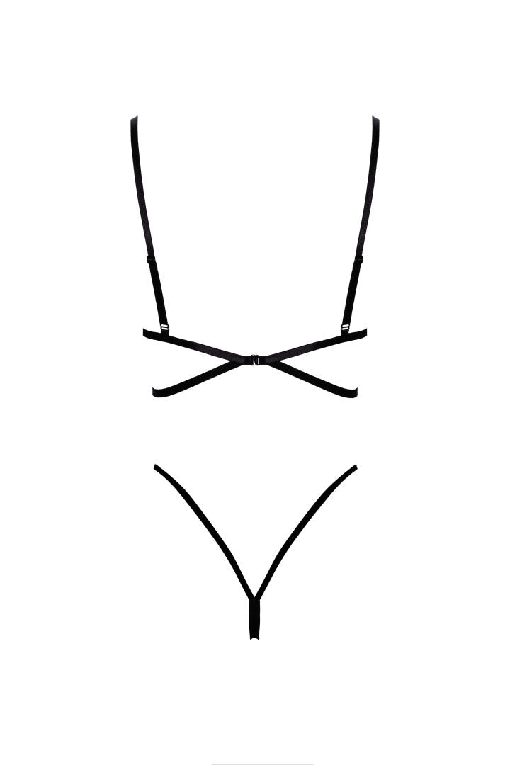French Kiss 240 ensemble lingerie – noir – Kissable par Noir Handmade – vue 5