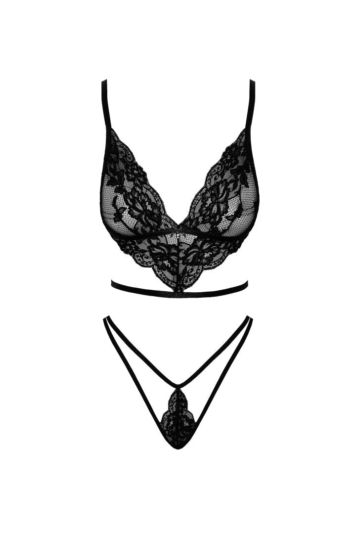 French Kiss 240 ensemble lingerie – noir – Kissable par Noir Handmade – vue 4