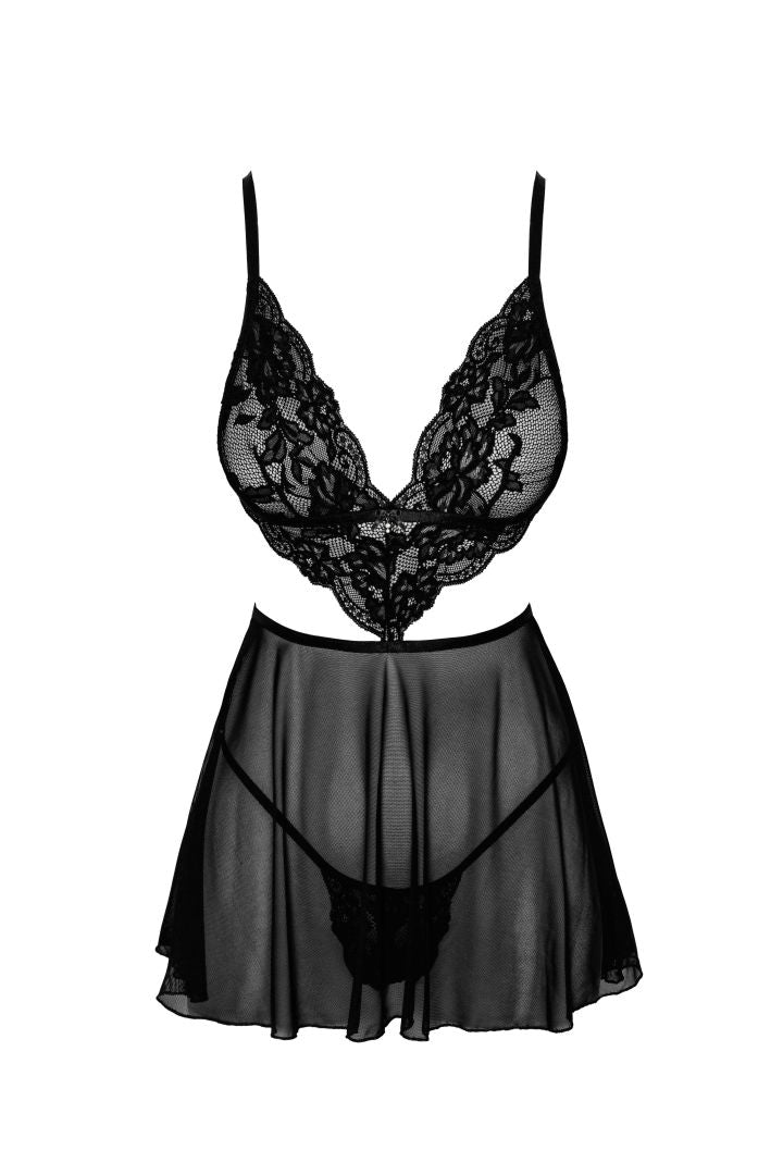 French Kiss 242 babydoll - noire – Kissable par Noir Handmade – vue 4