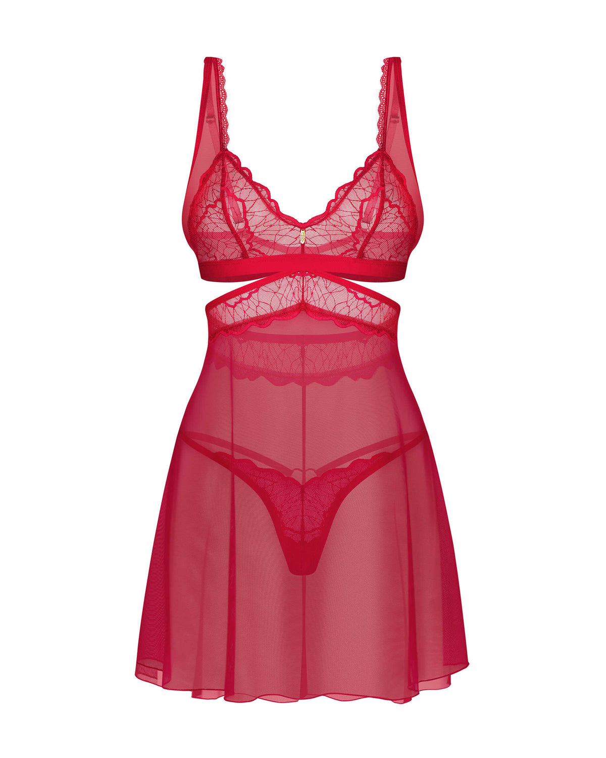 Cupide Desir babydoll et String – Rouge – Obsessive – vue 2