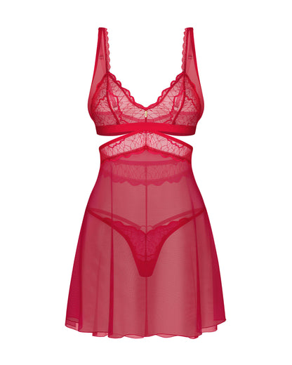 Cupide Desir babydoll et String – Rouge – Obsessive – vue 2