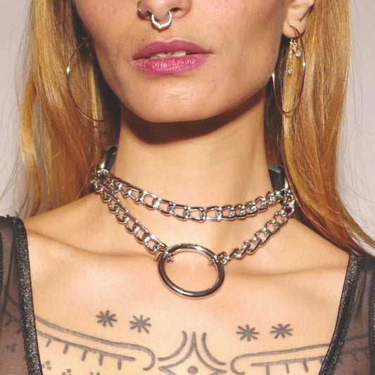 Collier étrangleur Silver – The Sinners – vue 1