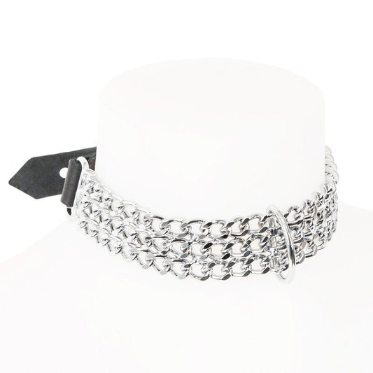 Collier Chaines cuir noir – The Sinners – vue 1