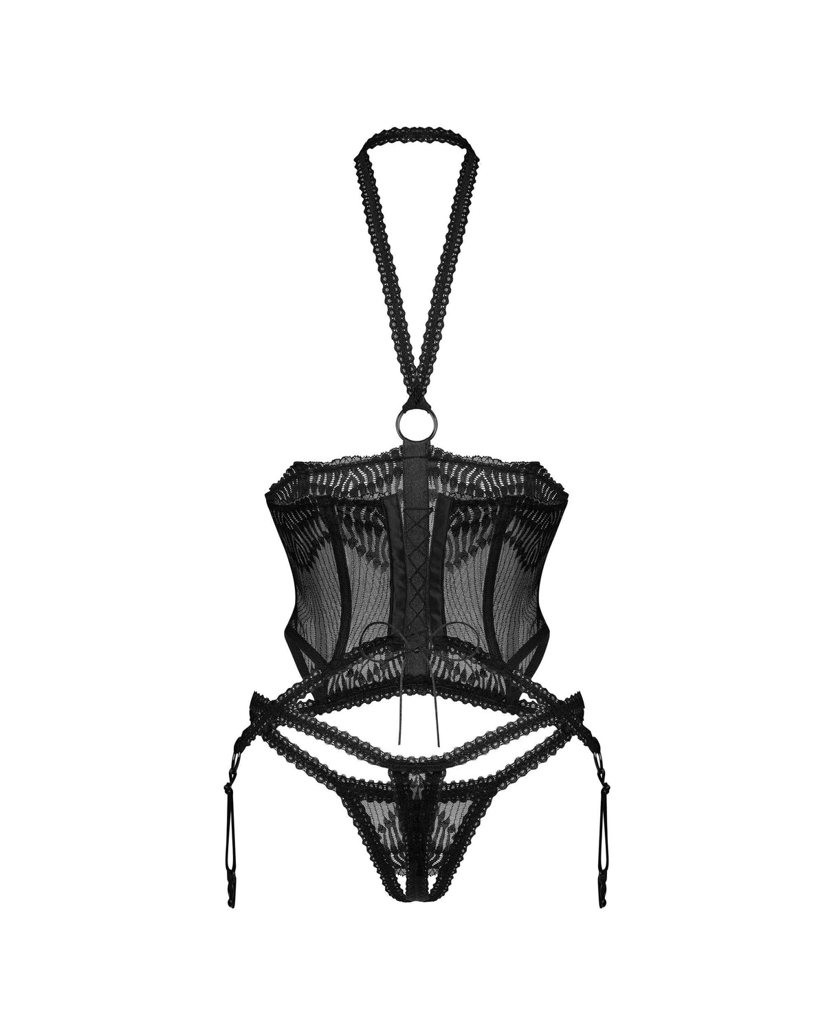 Alliane corset et string - Noirs – Obsessive – vue 4