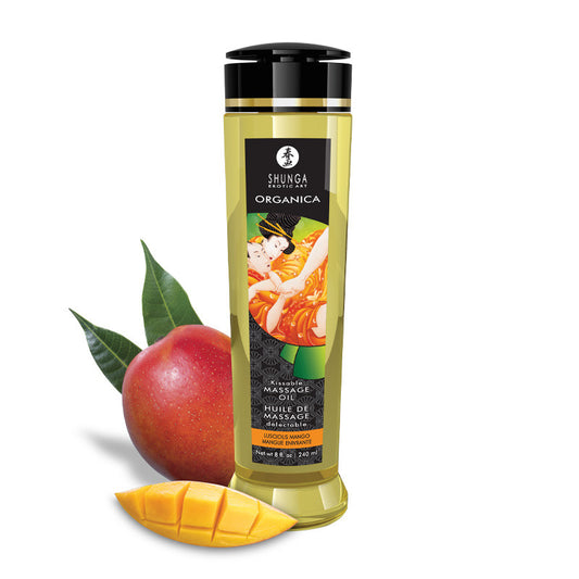 Huile de massage organique - Mangue - 240 ml – Shunga – vue 1