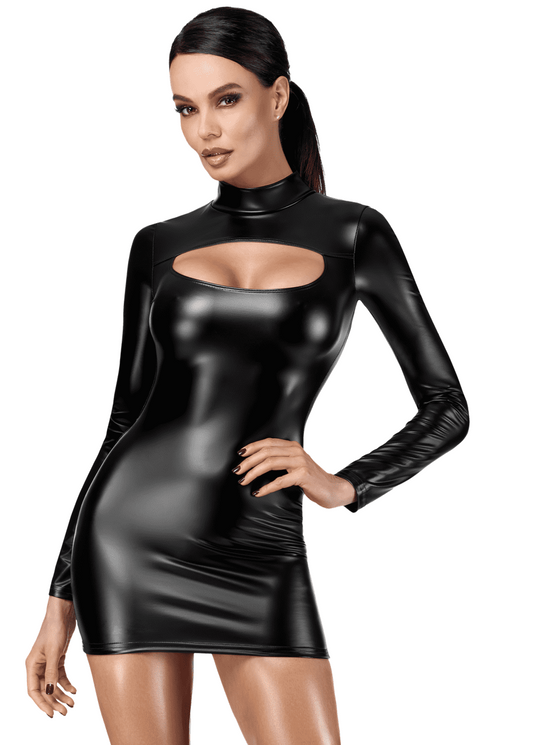 F366 Vixen Robe Moulante ouverte – Noir Handmade – vue 1