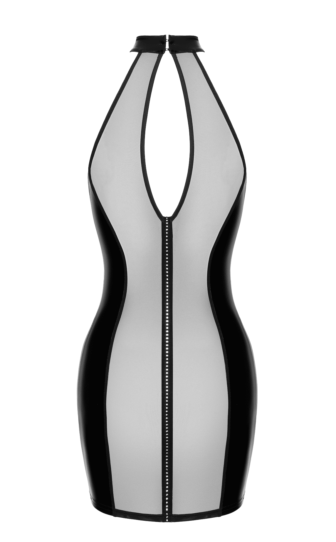 F370 Luxuria Mini robe cristal transparente – Noir Handmade – vue 7