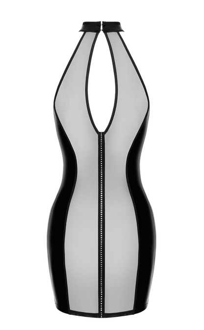 F370 Luxuria Mini robe cristal transparente – Noir Handmade – vue 7