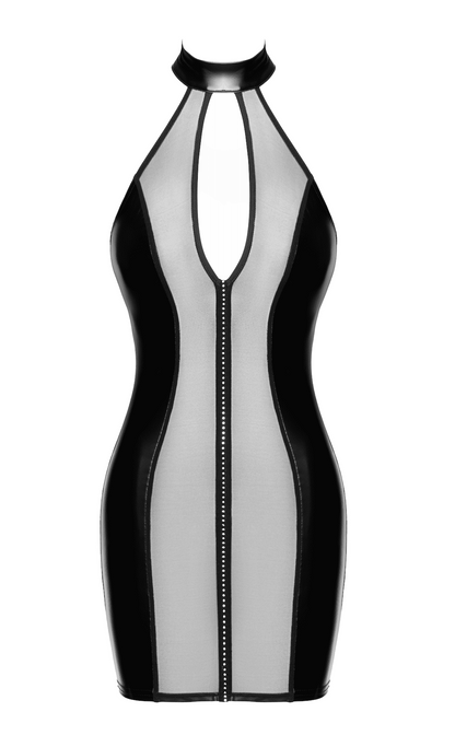 F370 Luxuria Mini robe cristal transparente – Noir Handmade – vue 6