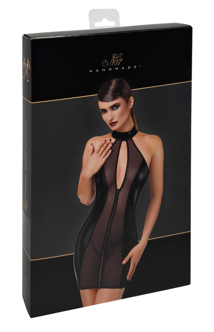 F370 Luxuria Mini robe cristal transparente – Noir Handmade – vue 8