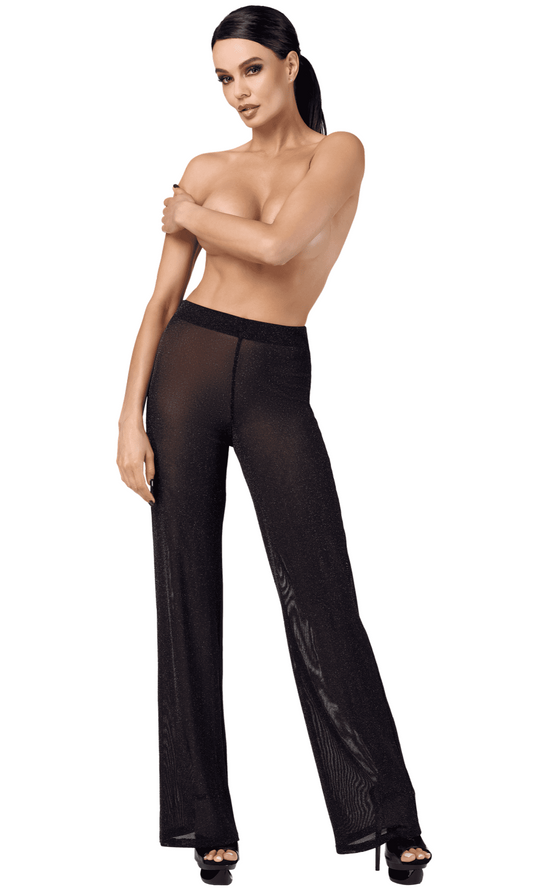 F374 Onyx Pantalon trasparent – Noir Handmade – vue 1
