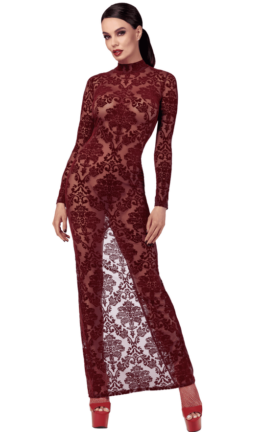 F383 Kink Royal longue robe – Noir Handmade – vue 1