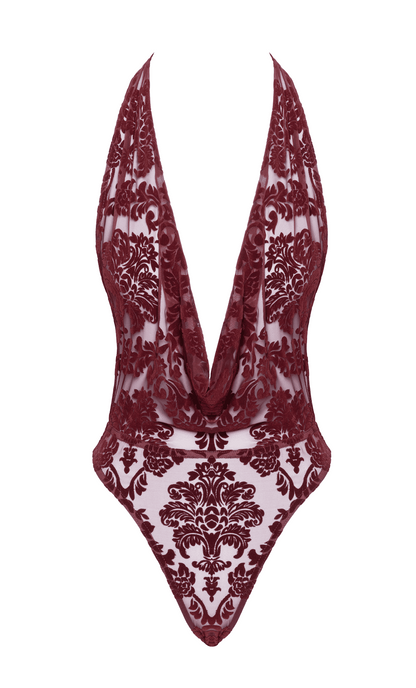 F386 Kink Royal Cascade Bodysuit – Noir Handmade – vue 7