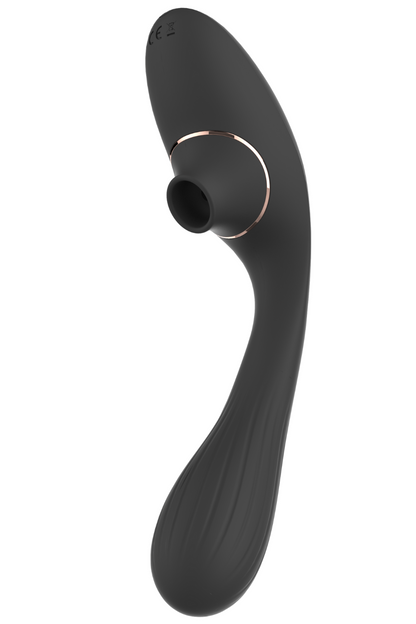 Stimulateur Clitoridien Vibromasseur Point G 2-en-1 DINA Noir – Coeur Ardent – vue 1