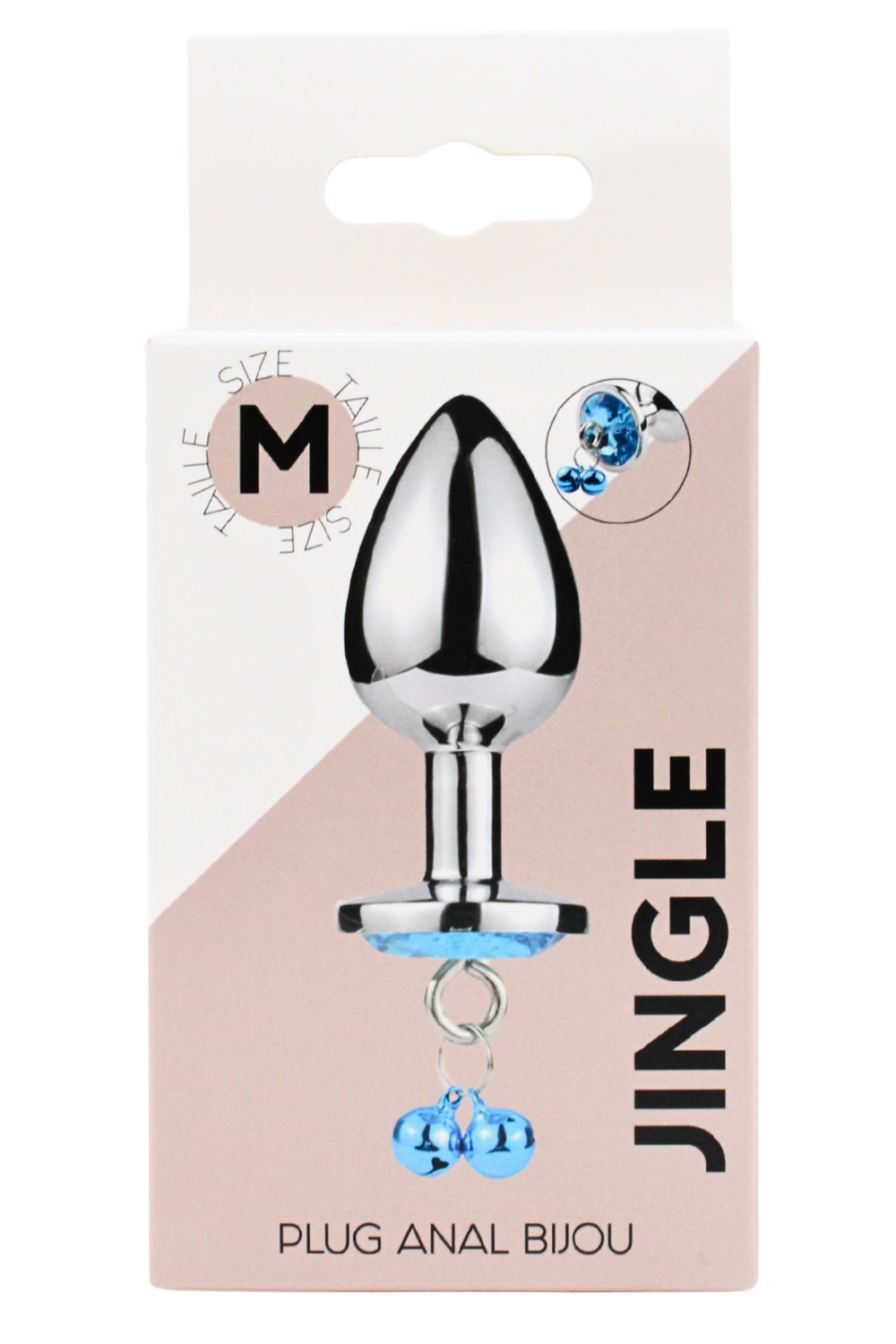 Plug bijou aluminium bleu avec clochettes Taille M JINGLE – Coeur Ardent – vue 2