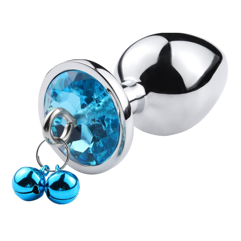 Plug bijou aluminium bleu avec clochettes Taille M JINGLE – Coeur Ardent – vue 3