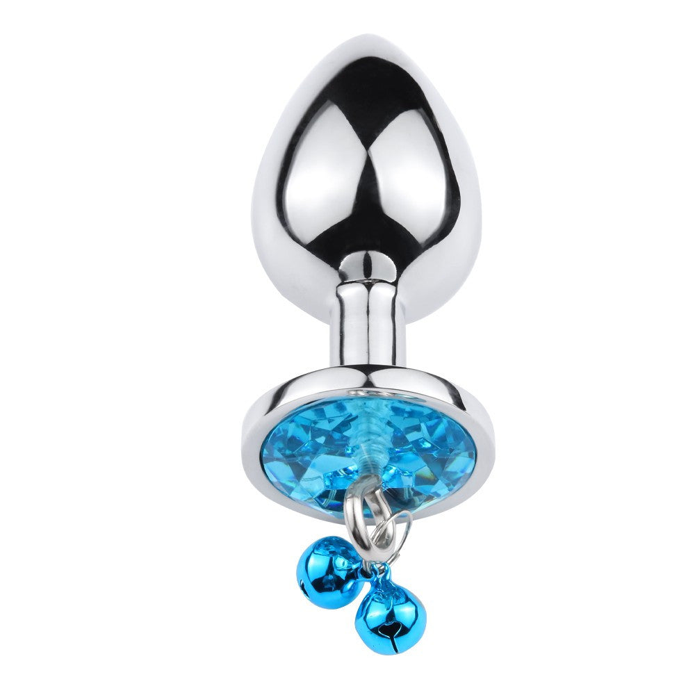 Plug bijou aluminium bleu avec clochettes Taille M JINGLE – Coeur Ardent – vue 4
