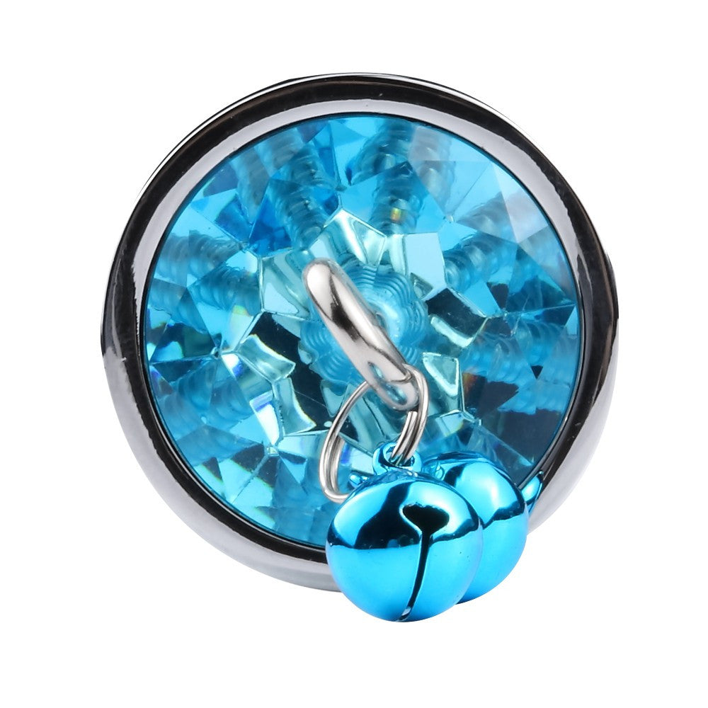Plug bijou aluminium bleu avec clochettes Taille M JINGLE – Coeur Ardent – vue 5