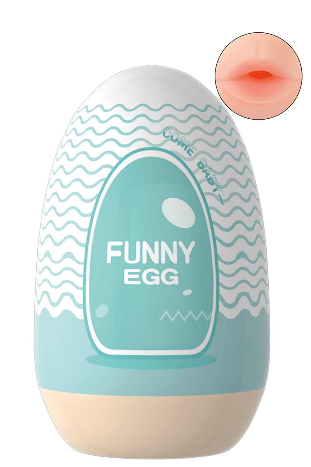 Gaine Masturbatrice Réutilisable FUNNY EGG – Design Réaliste Bouche – Coeur Ardent – vue 1