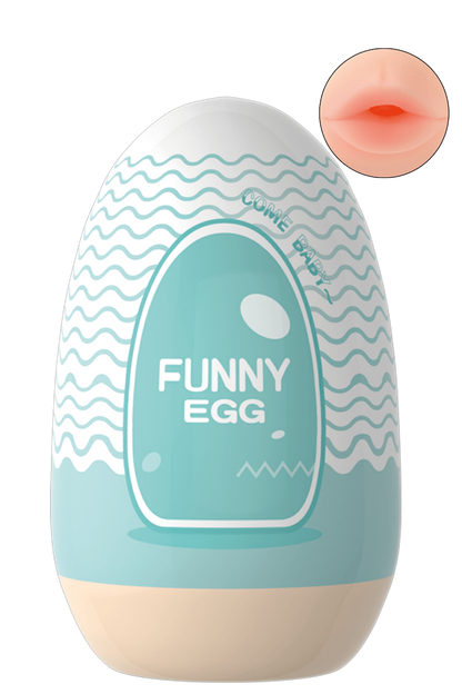 Gaine Masturbatrice Réutilisable FUNNY EGG – Design Réaliste Bouche – Coeur Ardent – vue 1