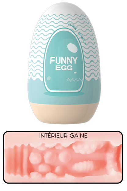 Gaine Masturbatrice Réutilisable FUNNY EGG – Design Réaliste Bouche – Coeur Ardent – vue 3