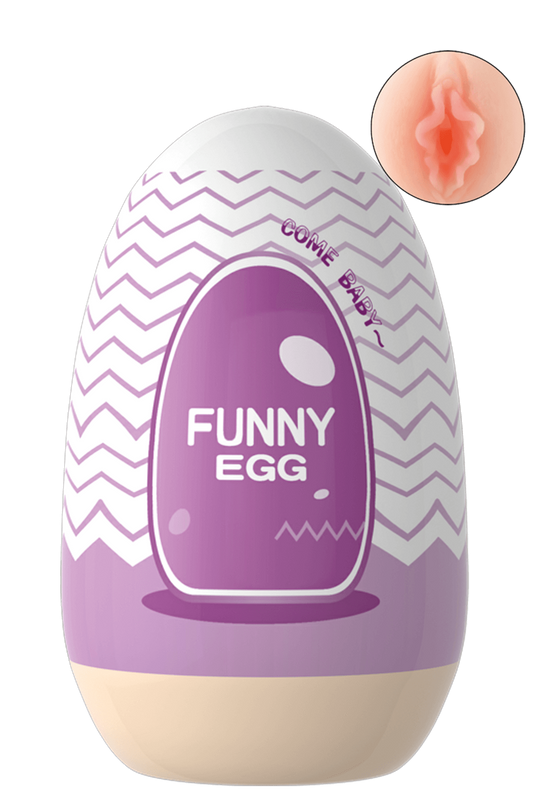 Gaine Masturbatrice Réutilisable FUNNY EGG – Design Réaliste Vagin lèvres charnus – Coeur Ardent – vue 1