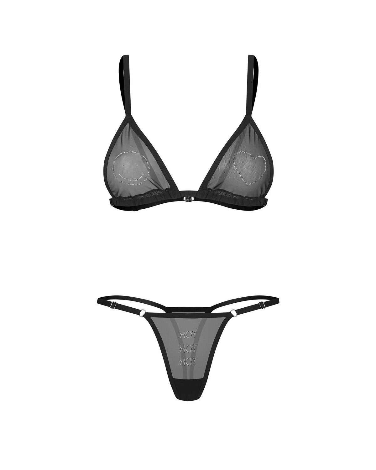 Ensemble lingerie noir 2 pièces Wet Me – Obsessive – vue 8