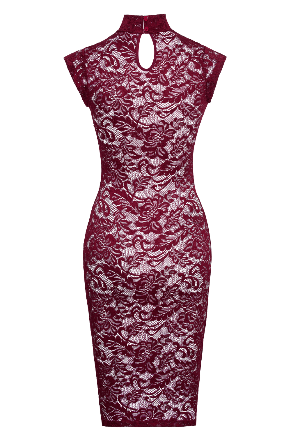 Robe moulante en dentelle rouge bordeaux - Cottelli