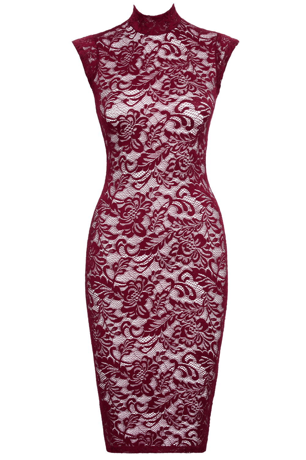 Robe moulante en dentelle rouge bordeaux - Cottelli