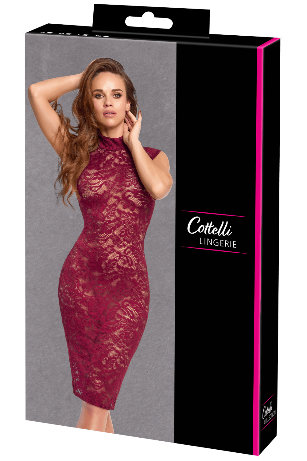 Robe moulante en dentelle rouge bordeaux - Cottelli