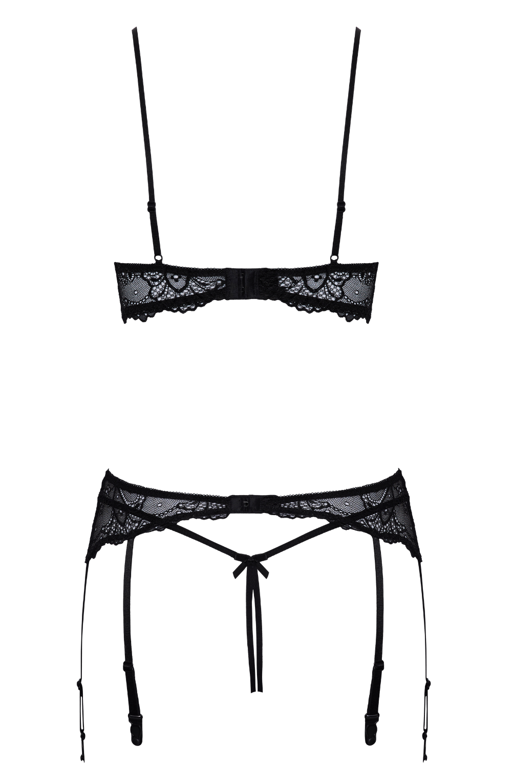 Soutien-gorge balconnet, porte-jarretelles & string ouvert - Cottelli