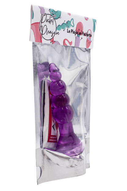 Plug Anal Ventouse Boules Jelly 11 cm Pocket Pleasure 1 dosette lubrifiant