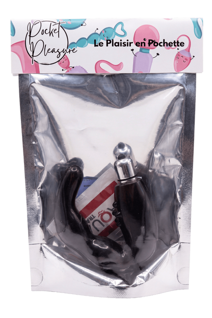Stimulateur de Prostate Vibrant Noir + 1 dosette lubrifiant — Pocket Pleasure
