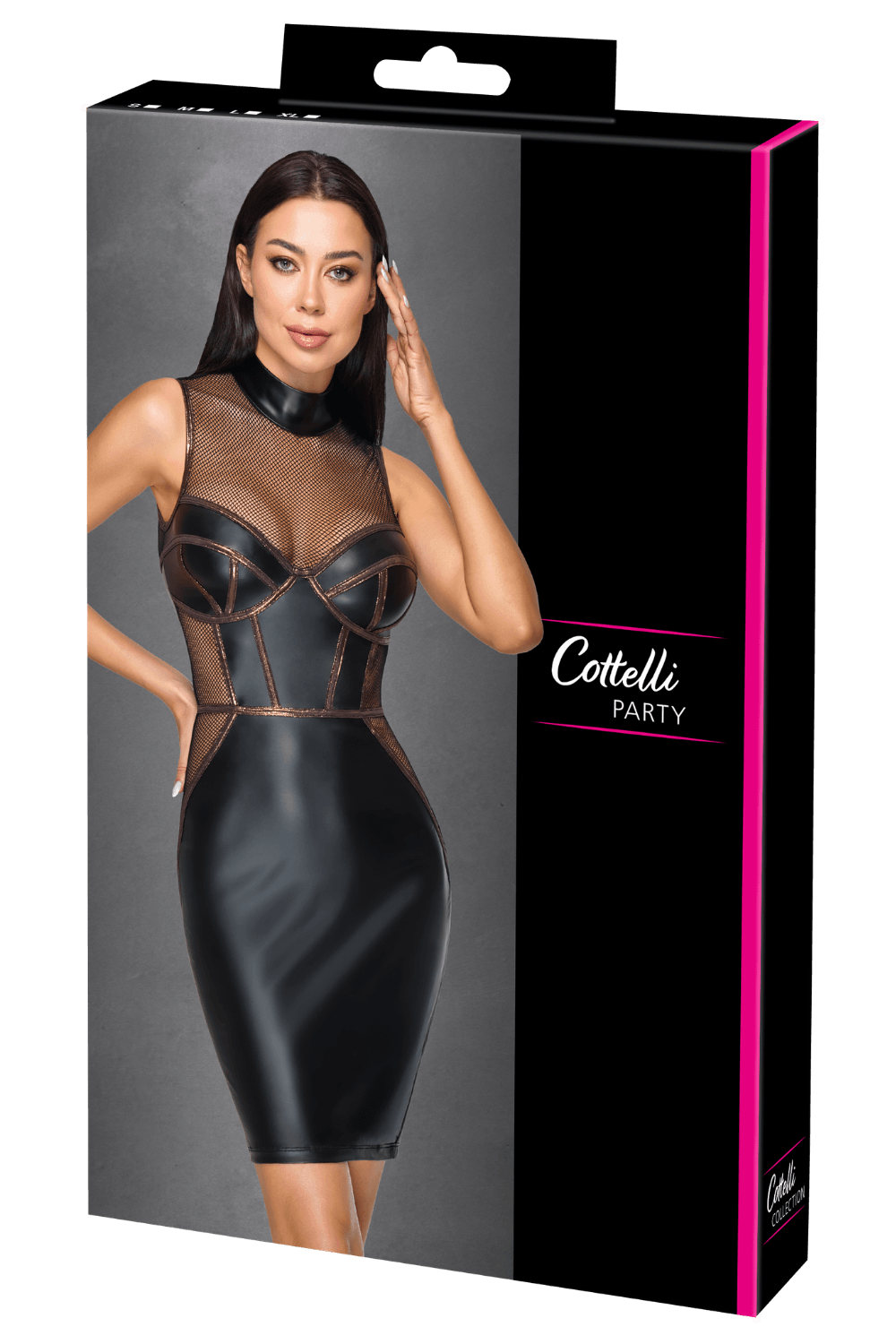 Robe Moulante Sans Manches Look Mat & Résille - Cottelli