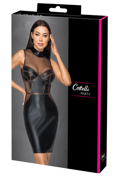 Robe Moulante Sans Manches Look Mat & Résille - Cottelli