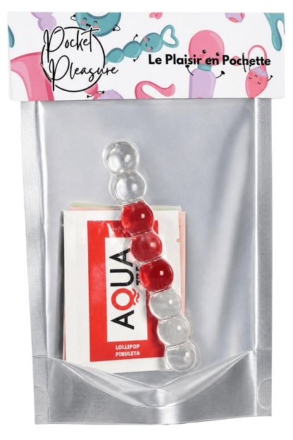 Chapelet Anal en Verre Transparent + 1 dosette de lubrifiant — Pocket Pleasure