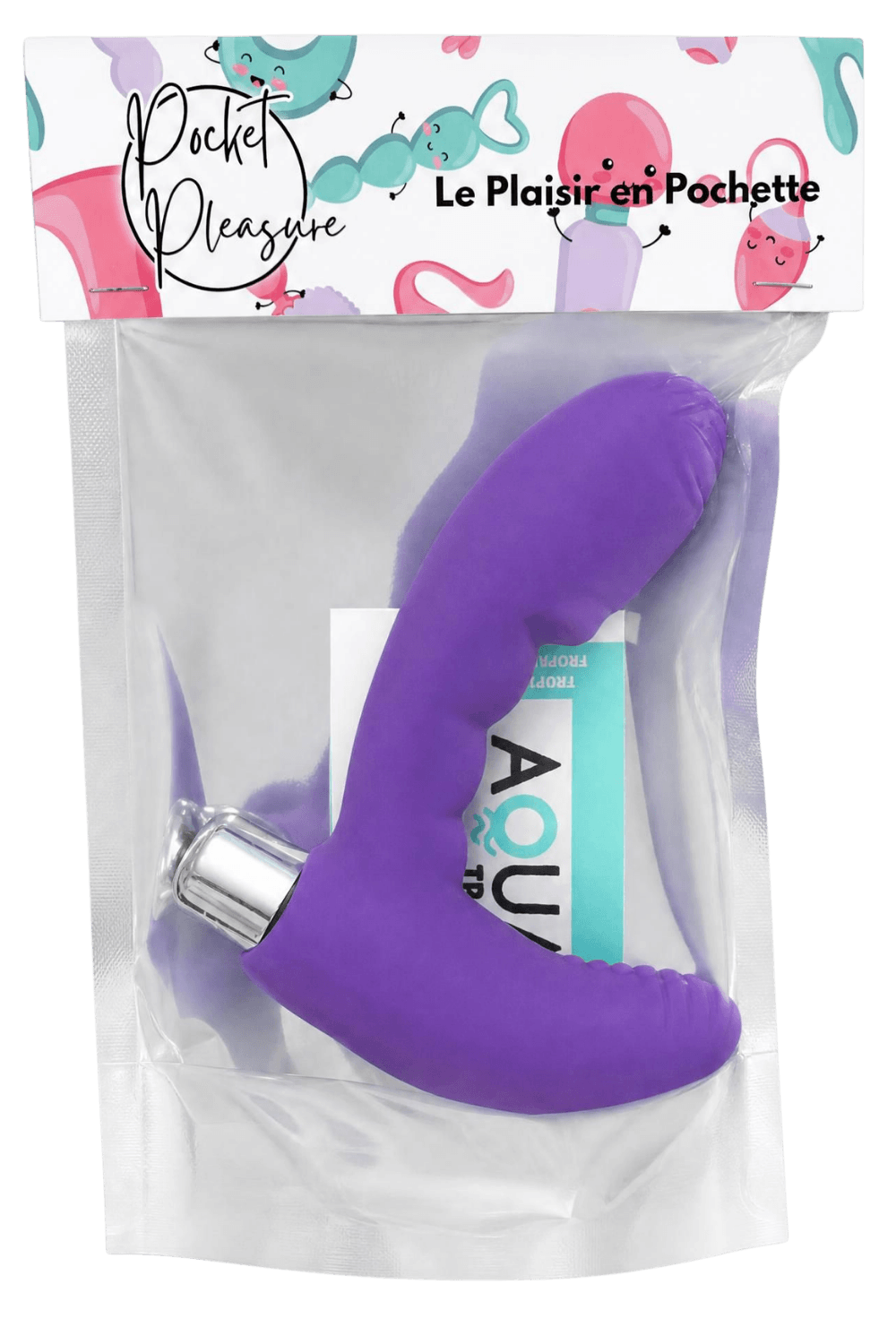 Vibromasseur anal violet stimulateur de prostate Pocket Pleasure + 1 dosette lubrifiant