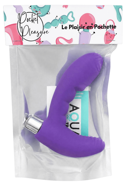 Vibromasseur anal violet stimulateur de prostate Pocket Pleasure + 1 dosette lubrifiant