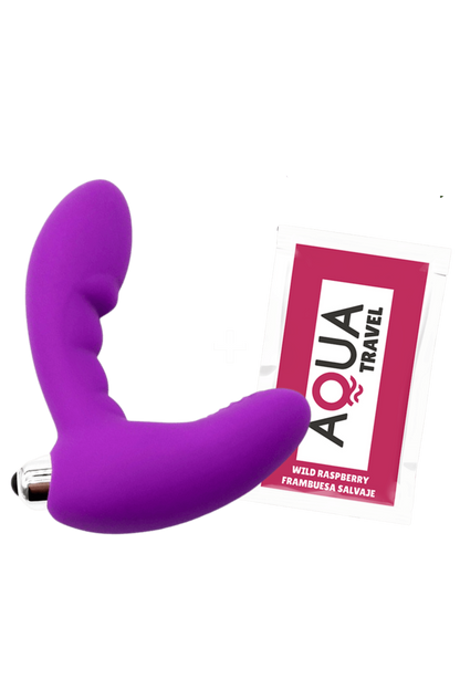 Vibromasseur anal violet stimulateur de prostate Pocket Pleasure + 1 dosette lubrifiant