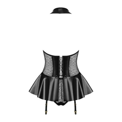 Guêpière Simili cuir 859-COR-1 Noir Obsessive