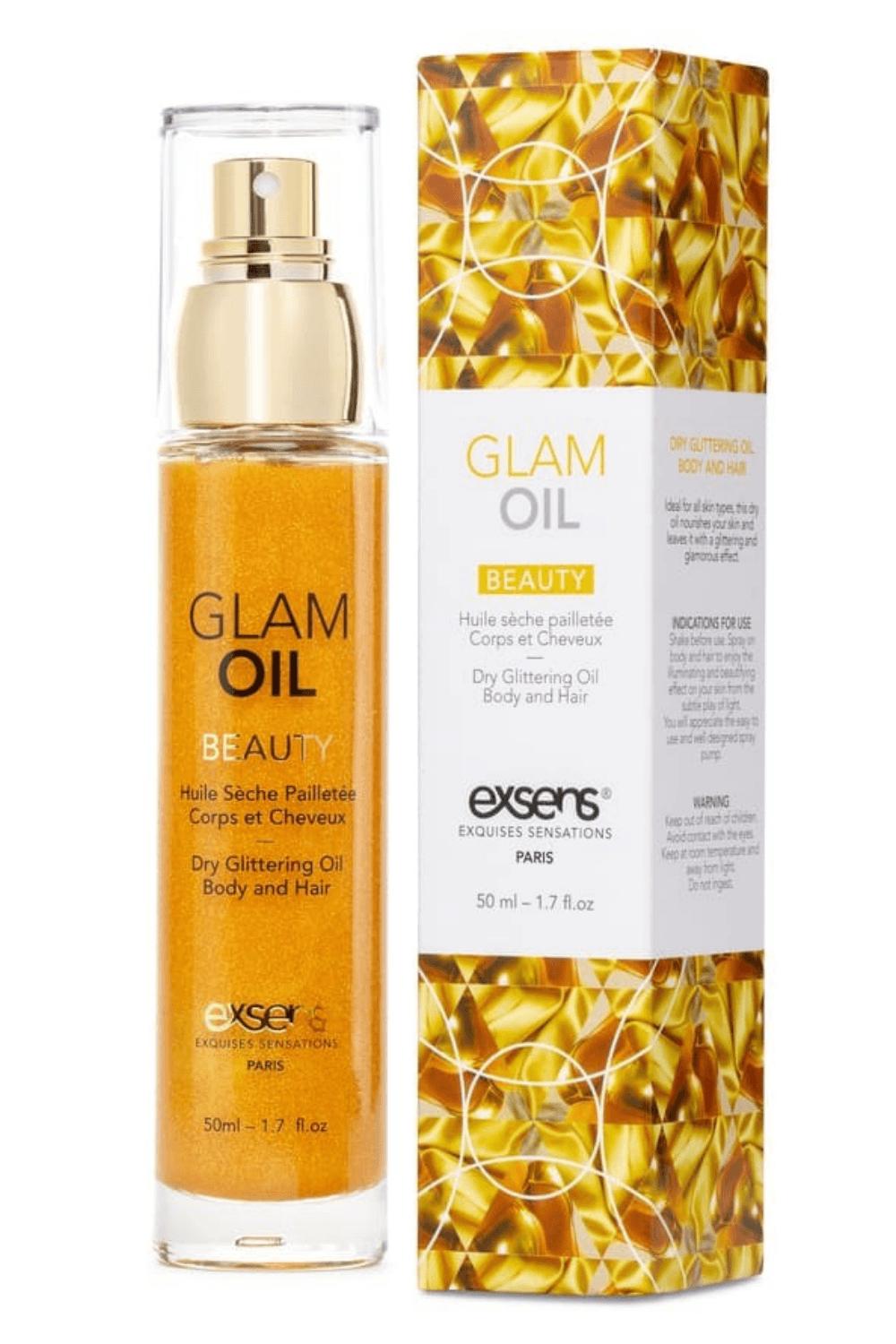Huile sèche pailletée corps et cheveux 50ml