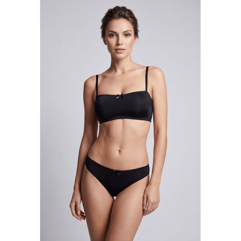 Culotte noire en dentelle avec nœud en satin – Be Lily Panties – vue 7